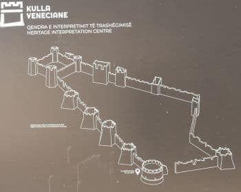 Dibujo de la muralla antigua en Durres
